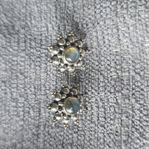 925 Sterling Silver~Labradorite Starburst Earrings~New
